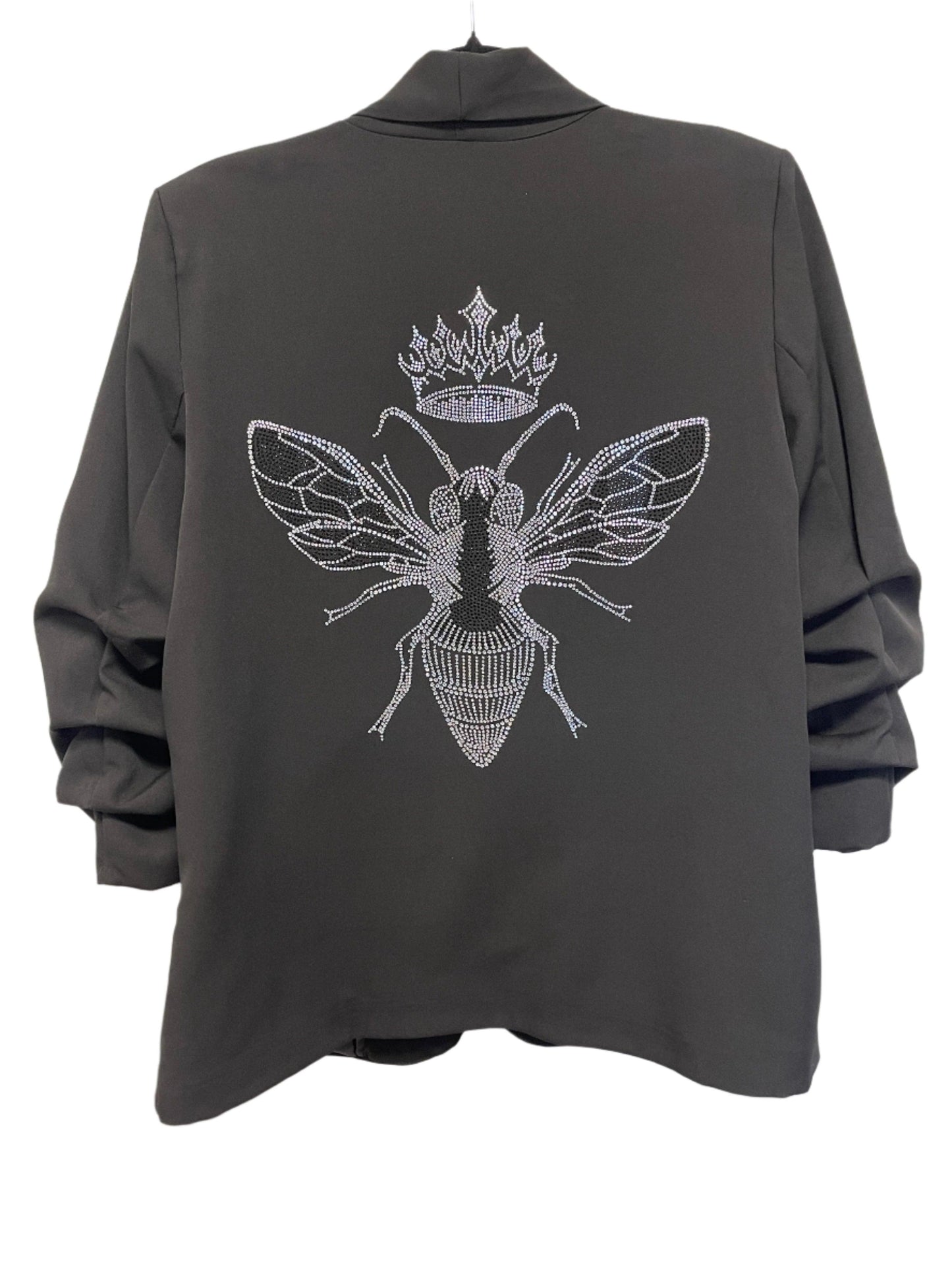 Blazer, Black Ruched, Silver Queen Bee