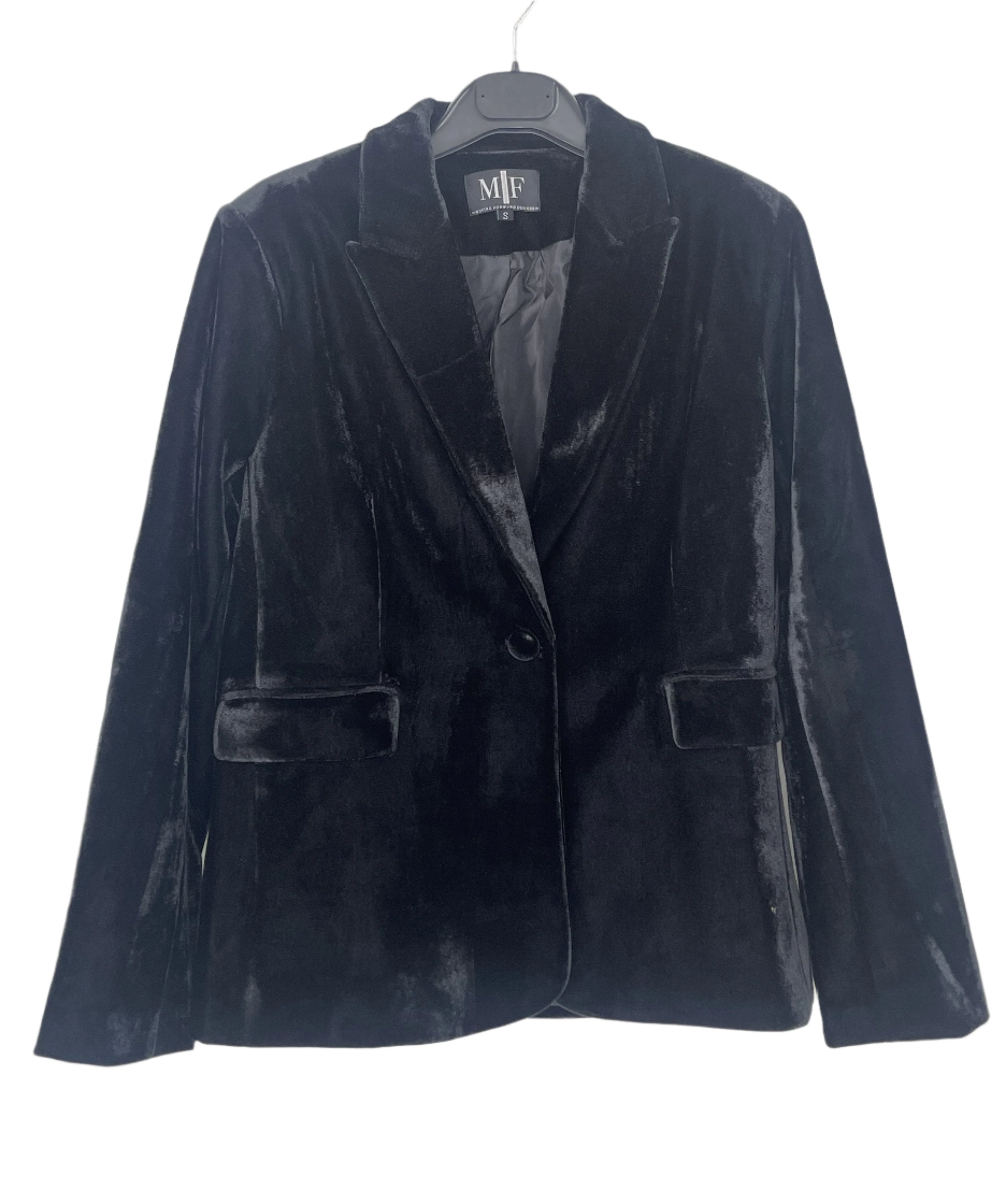 Skull Flowers Black Velvet Blazer
