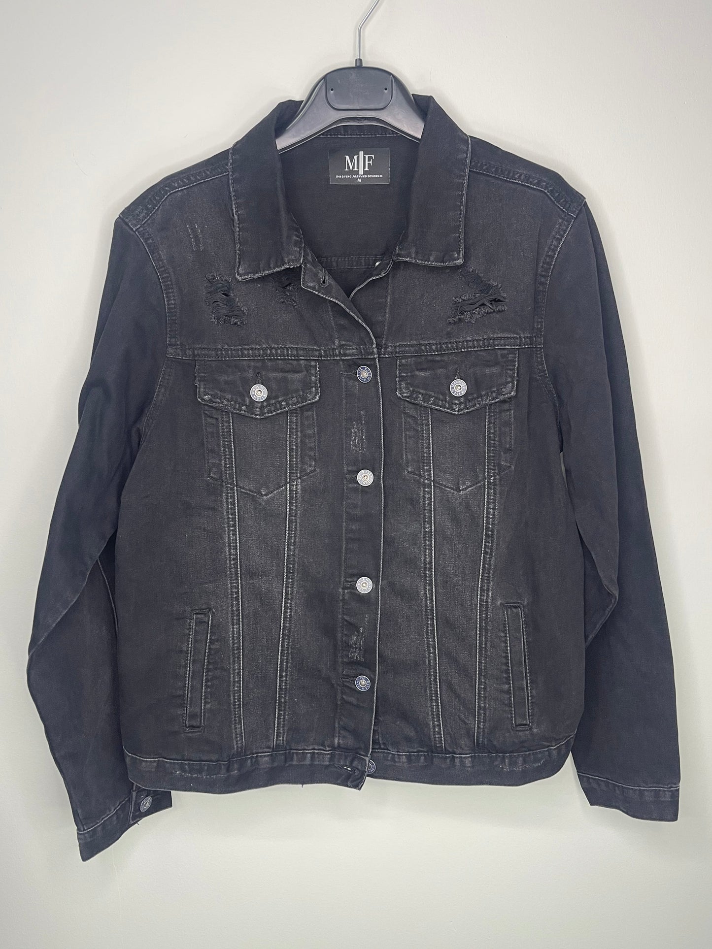 Jacket, Denim, Oversized, Black
