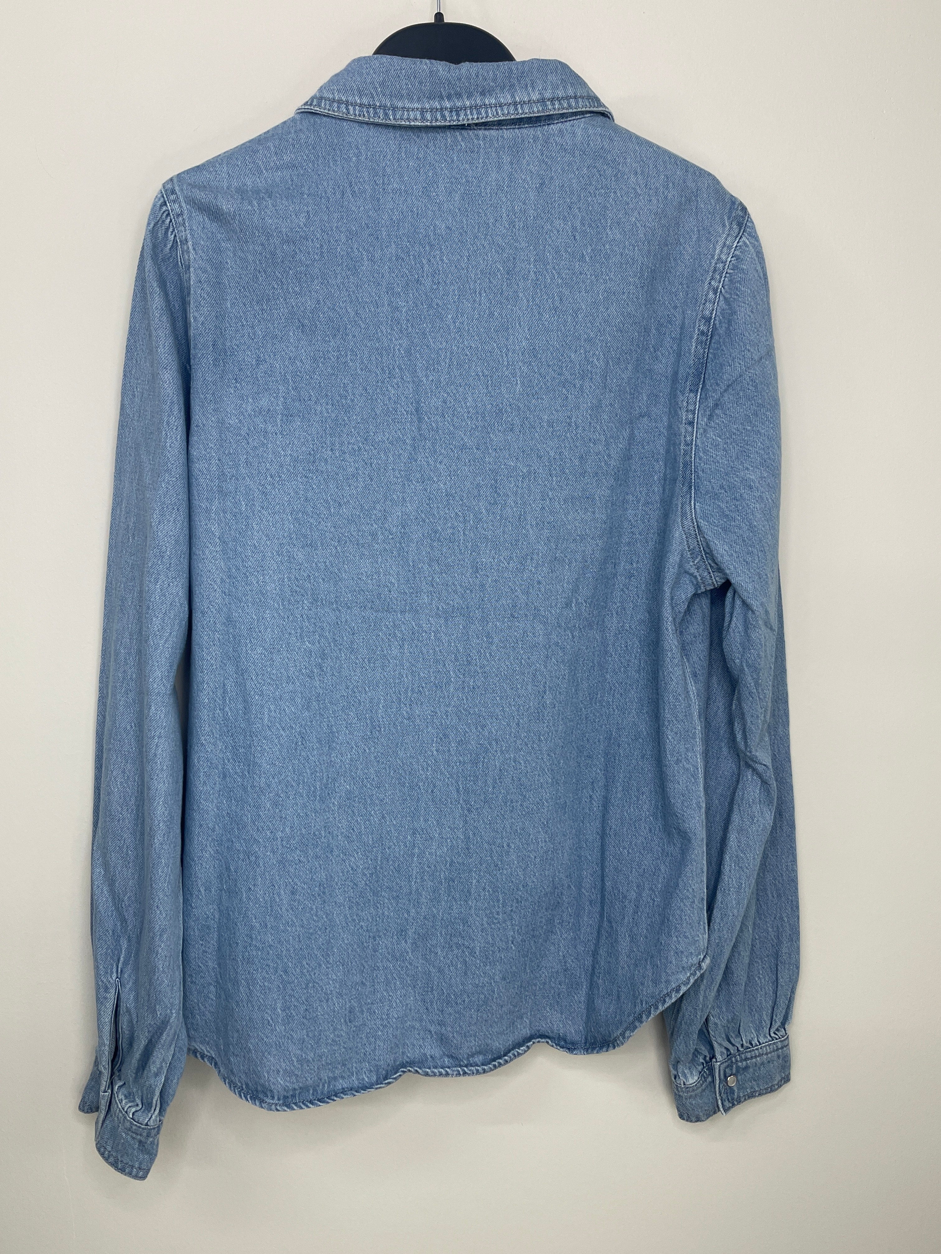 Shirt, Denim Shirred, Waterfall Pockets & Shoulder Line