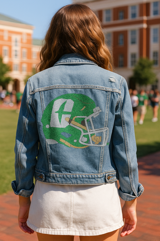 Licensed Game Day Jacket, Blue Denim, Univ of N Carolina Charlotte Helmet