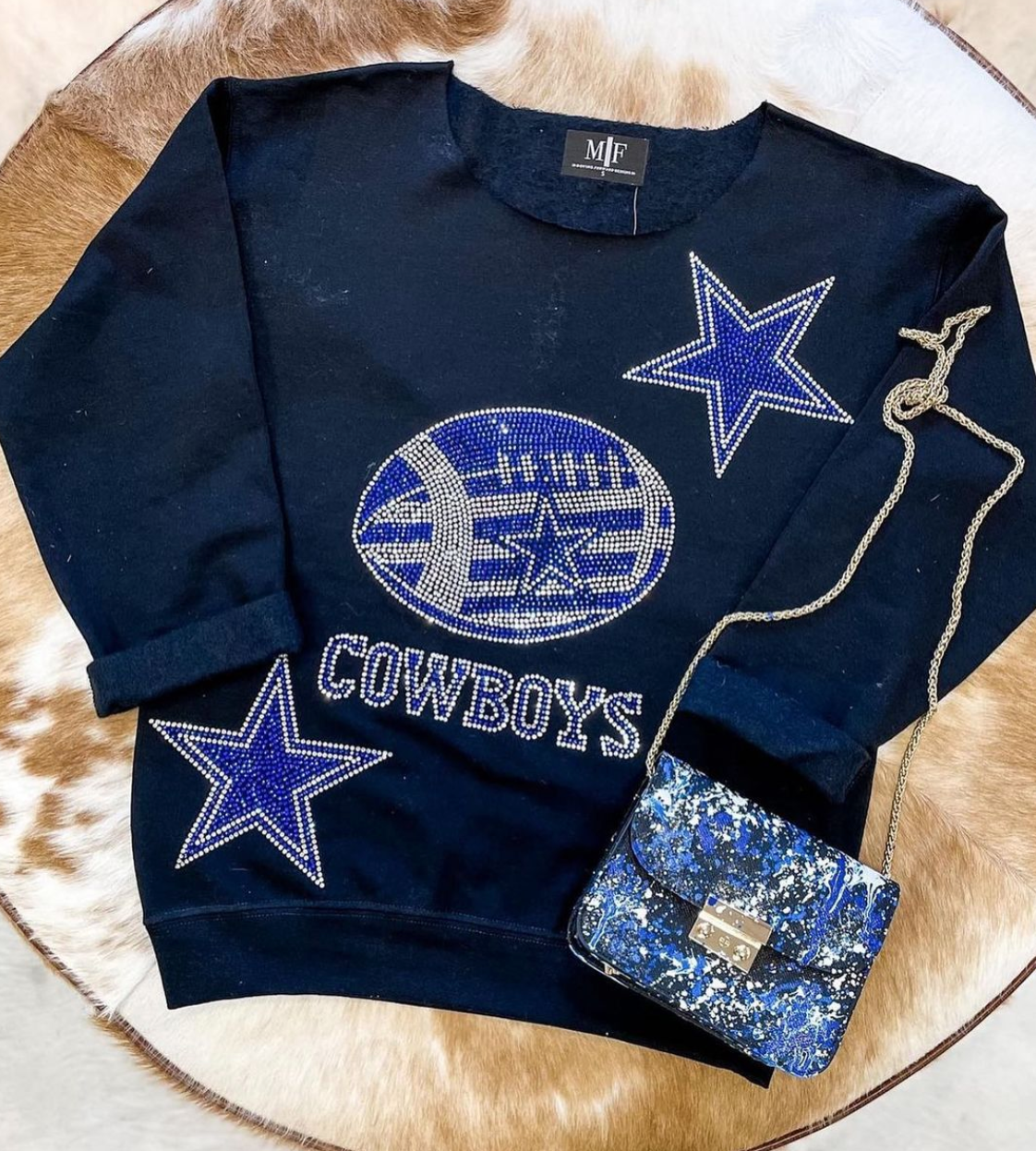 Game Day Sweatshirt, Crewneck Black, Dallas Cowboys – Moving Forward Designs