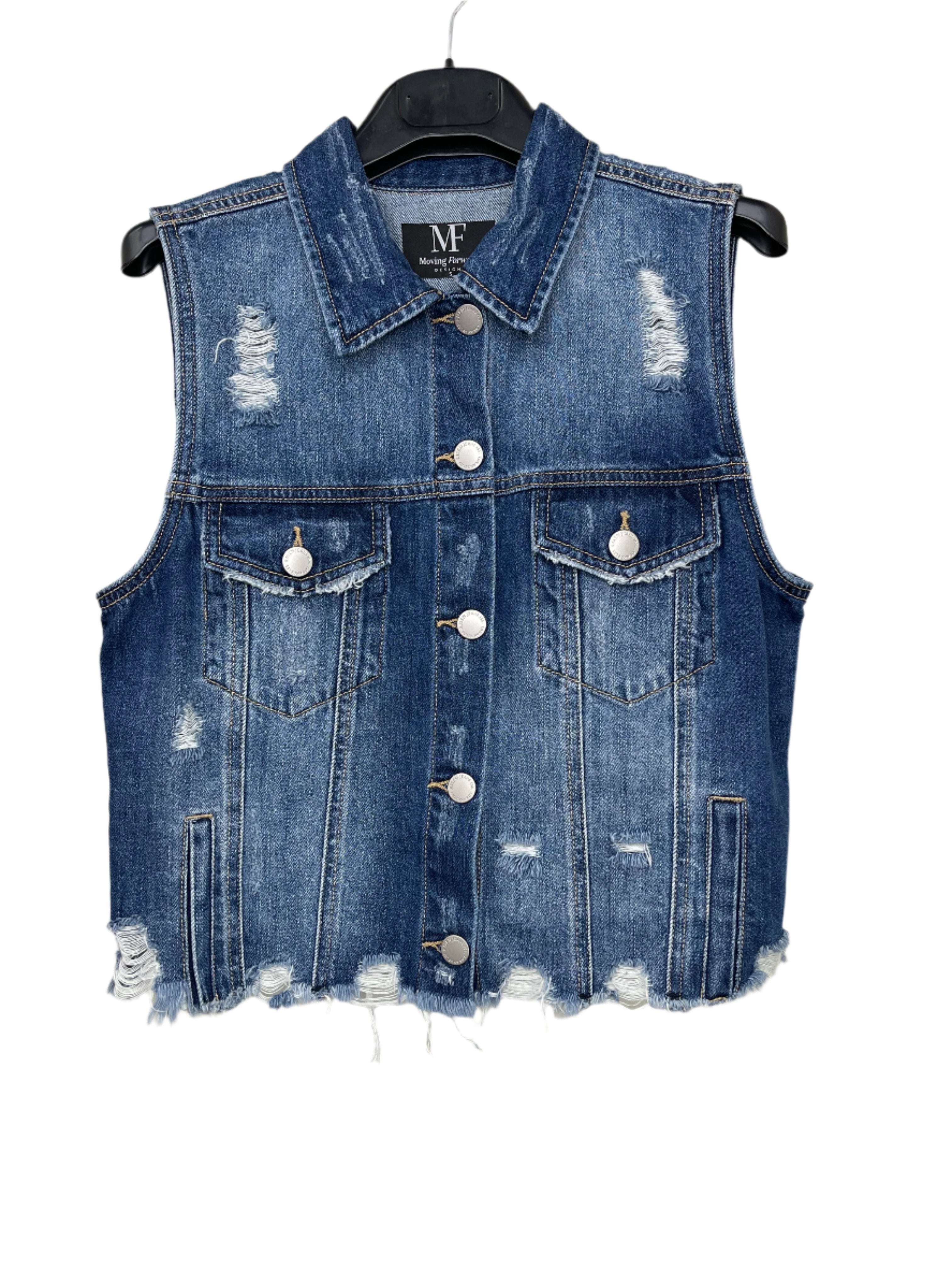 Game Day Vest, Denim, KC Lips