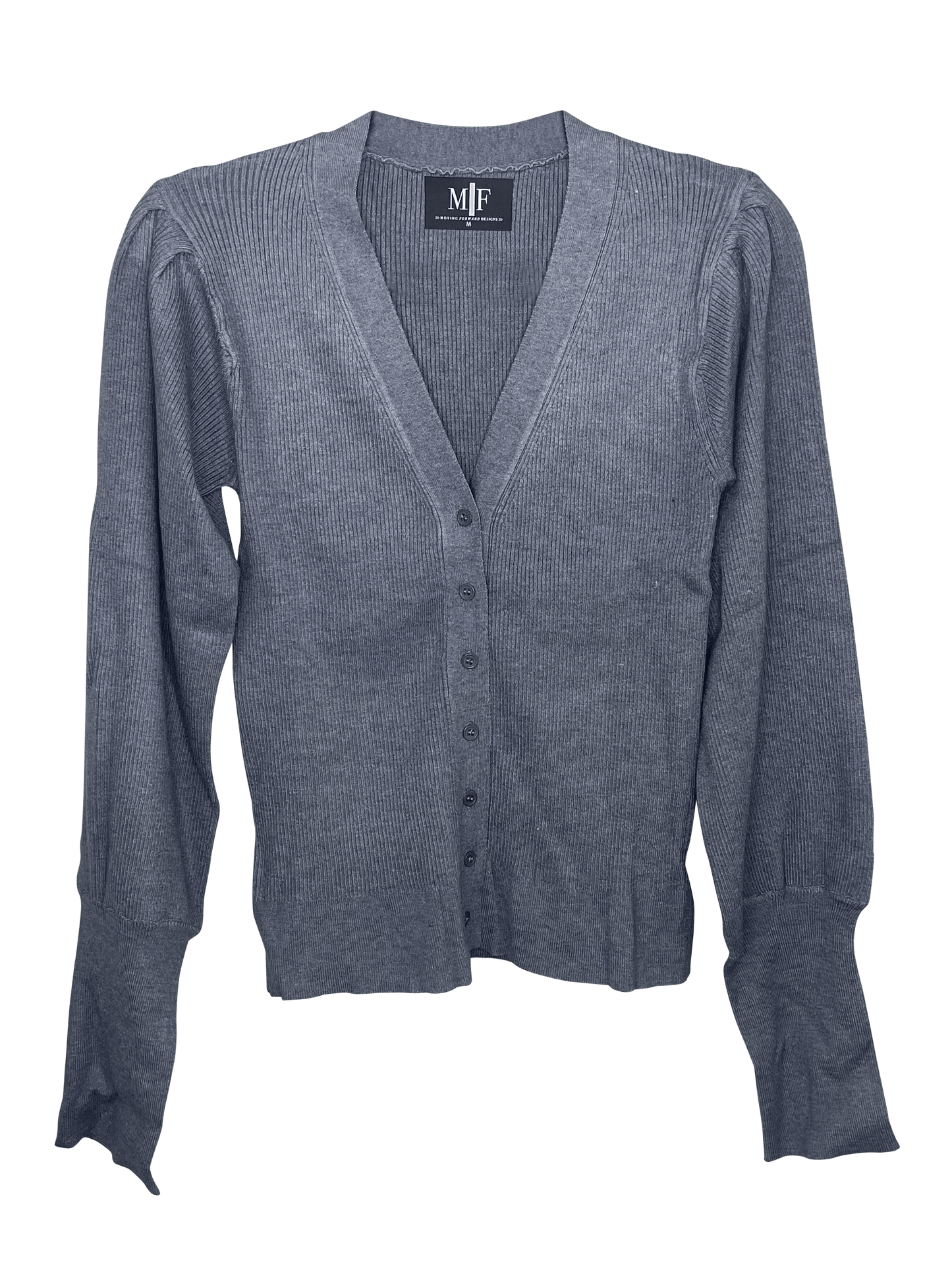 Gray Cardigan w/ Blue Hamsa