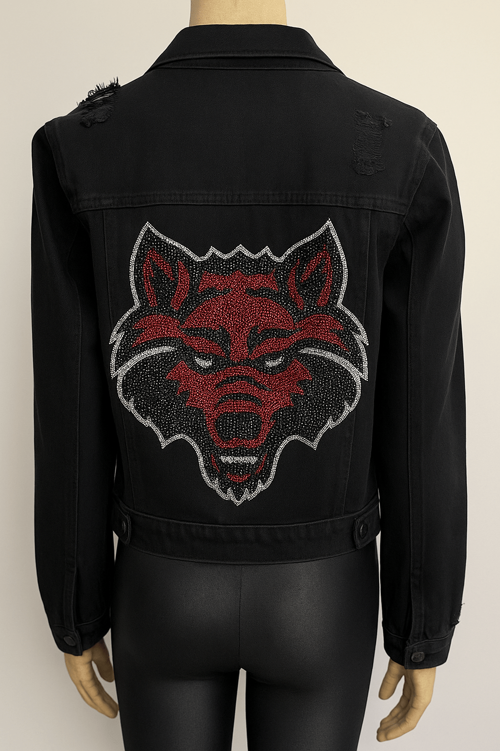 Licensed Game Day Jacket, Black Denim, Arkansas State Wolf