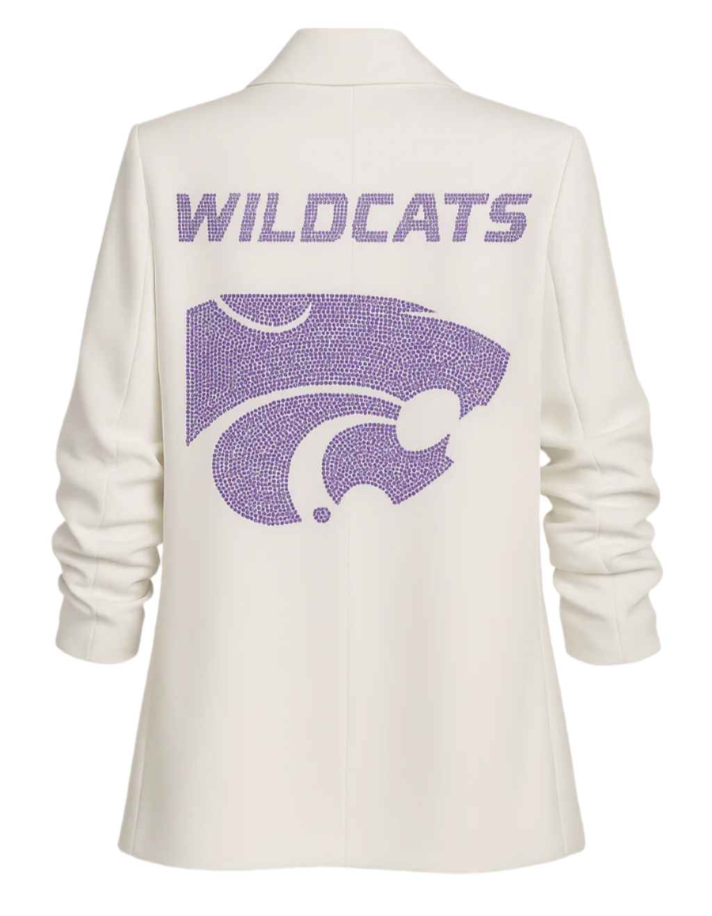 Licensed Game Day Blazer, White Ruched, Kansas State Wildcats & Head