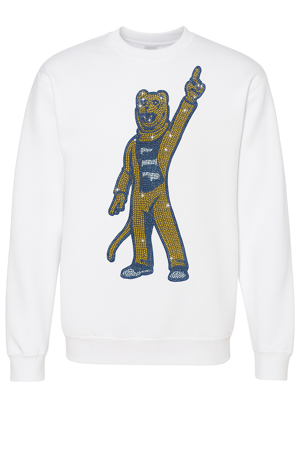 Licensed Game Day Sweatshirt, Crewneck White, Penn State Full Body Mascot
