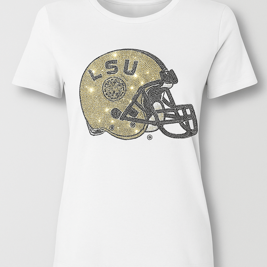 Licensed Game Day T-Shirt, White, LSU Helmet