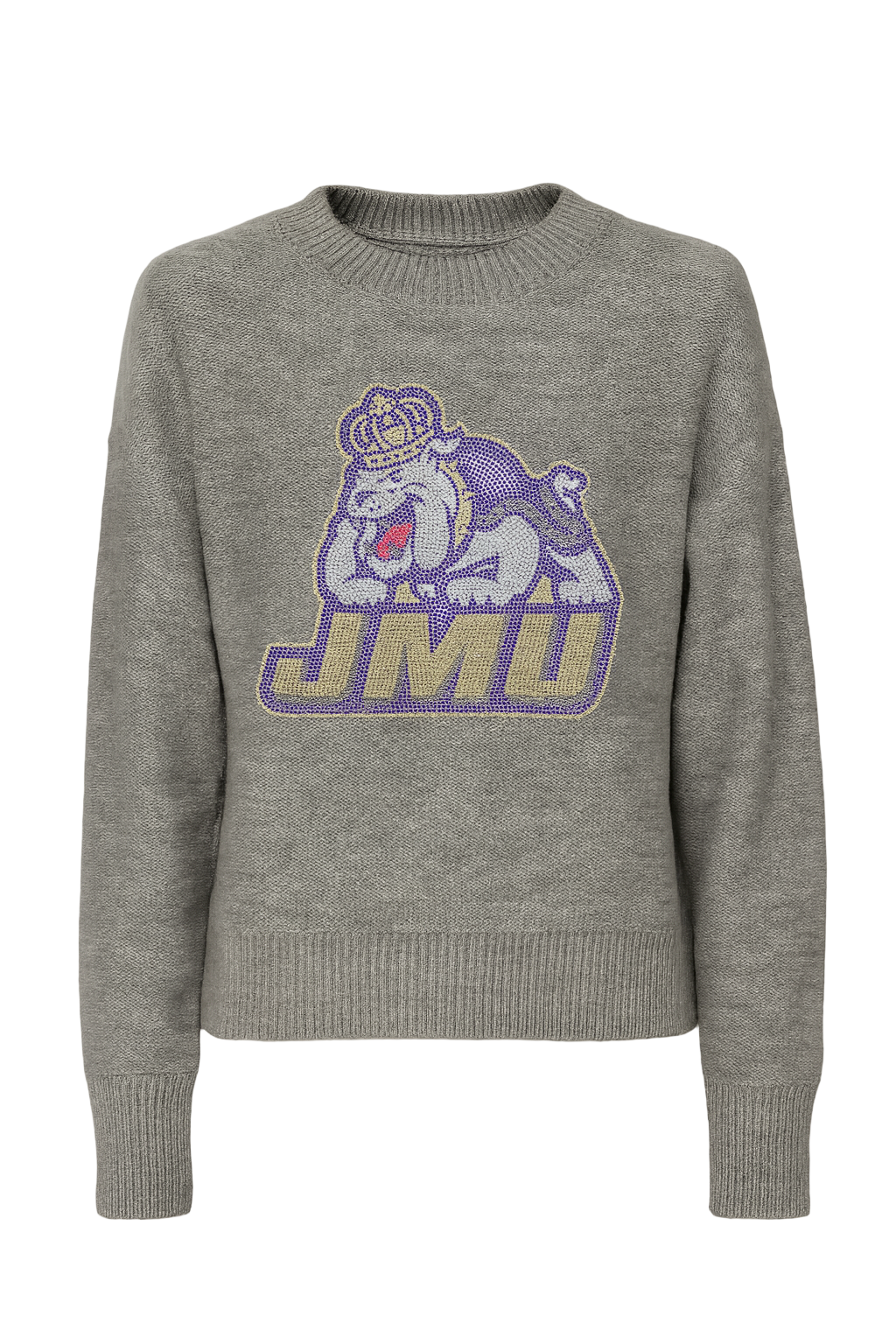 Licensed Game Day Sweater, Crewneck Gray, James Madison