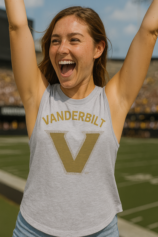 Licensed Game Day Tank Top, Grey, Vanderbilt Star V