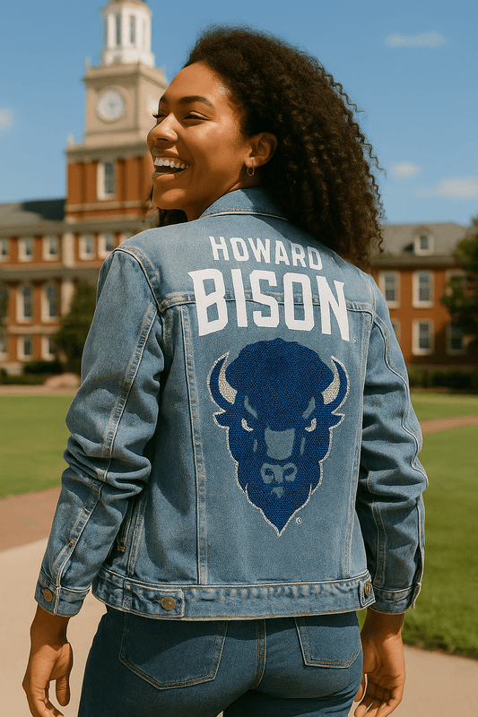 Licensed Game Day Jacket, Denim, Howard University Howard Bison w/ Head