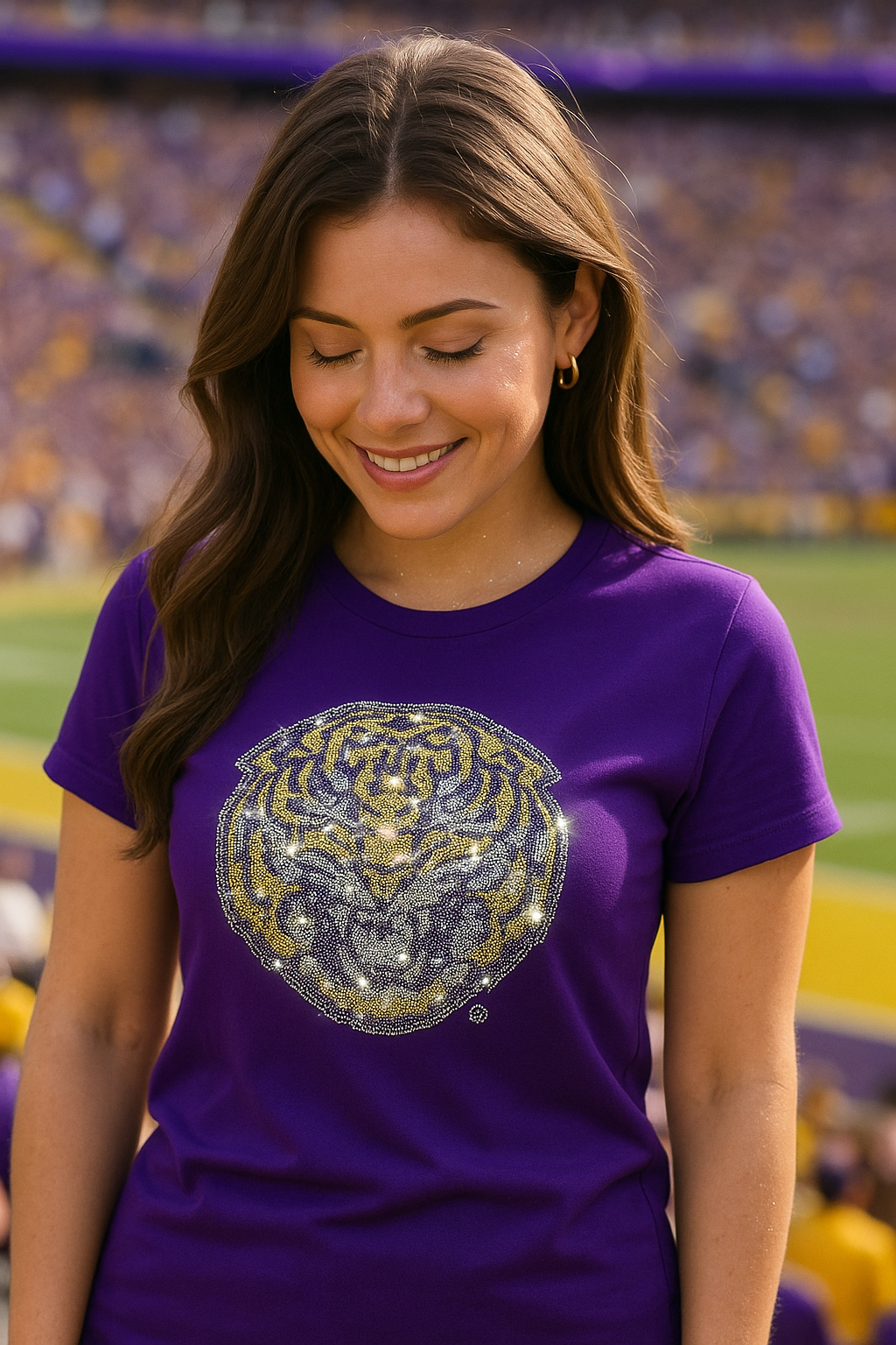 Licensed Game Day T-Shirt, Purple, LSU Mike The Tiger