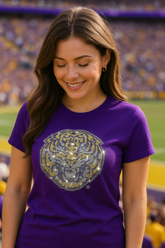 Licensed Game Day T-Shirt, Purple, LSU Mike The Tiger