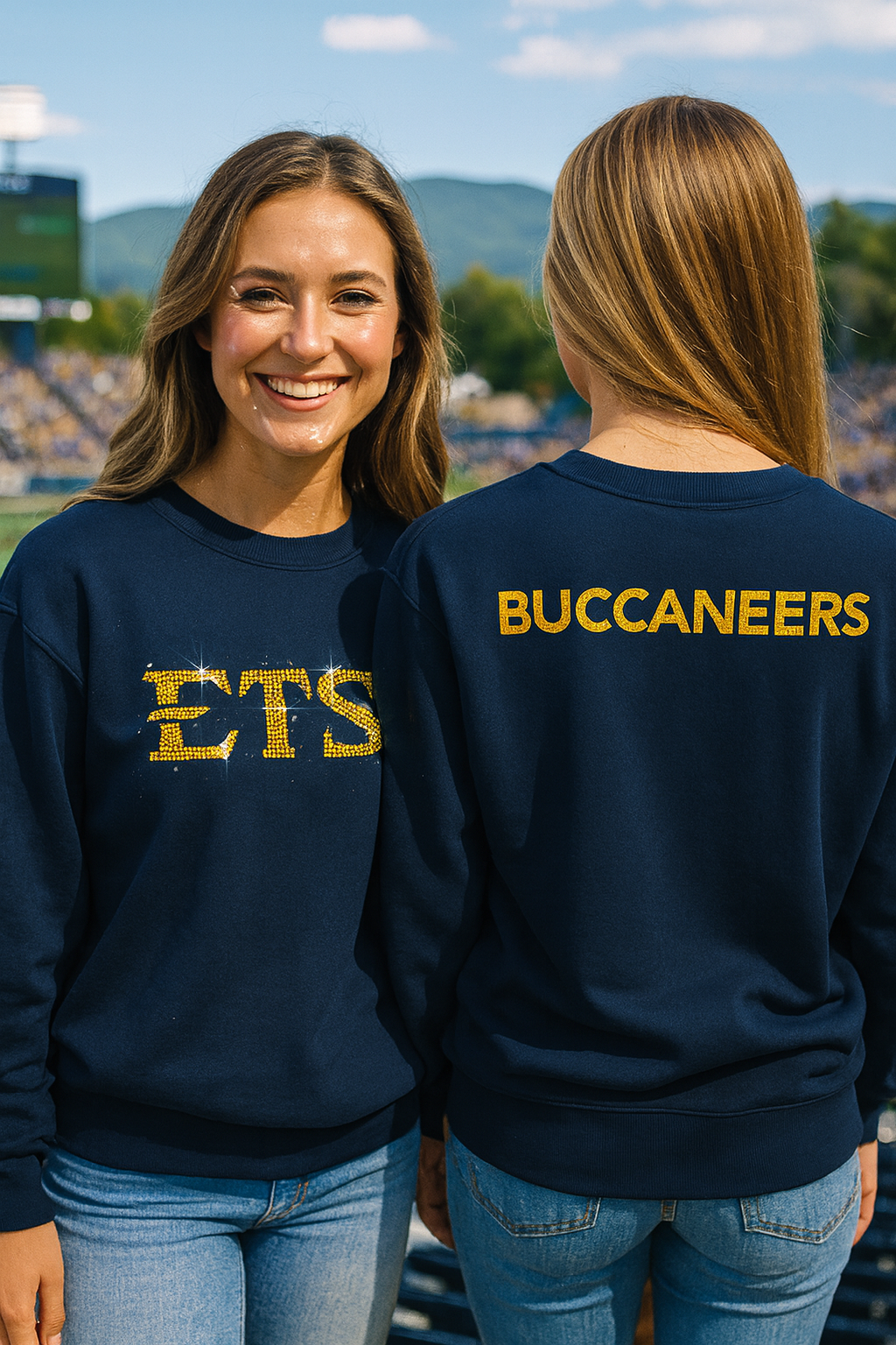 Licensed Game Day Sweatshirt, Crewneck Navy, East Tennessee State ETSU