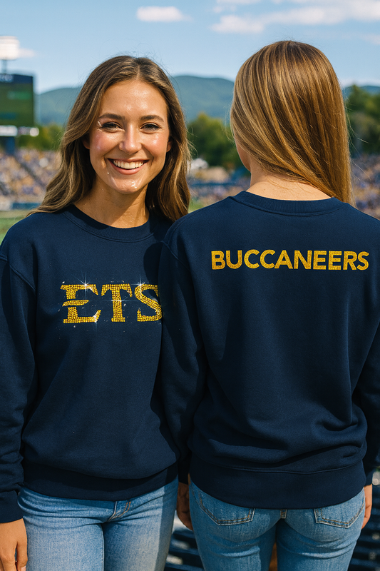 Licensed Game Day Sweatshirt, Crewneck Navy, East Tennessee State ETSU