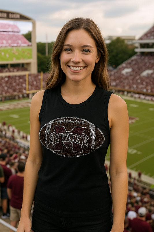 Licensed Game Day, Black Tank Top, Mississippi State Football