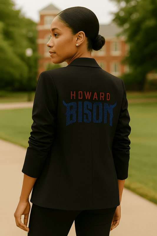 Licensed Game Day Blazer, Black Ruched, Howard University Bison