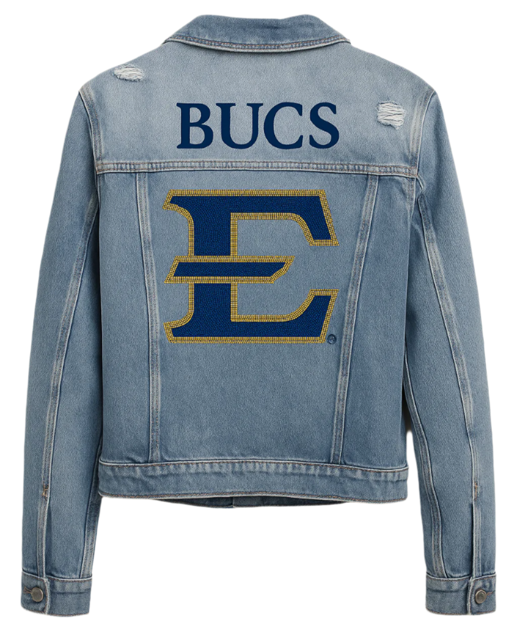 Licensed Game Day Jacket, Denim, East Tennessee State Bucs E