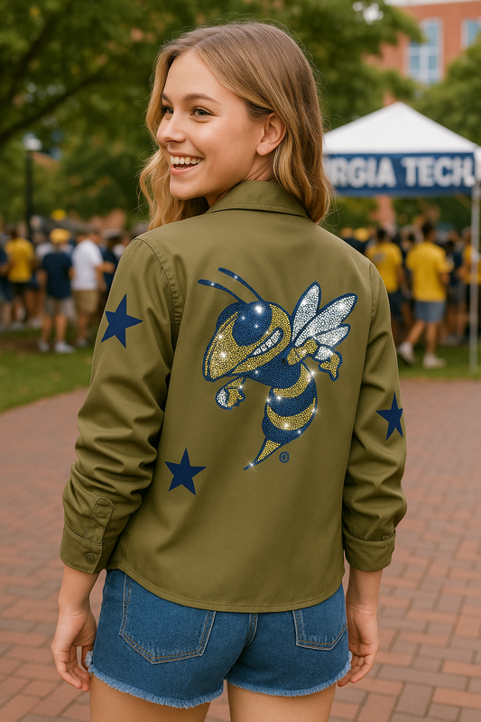 Licensed Game Day Shacket, Georgia Tech Buzz