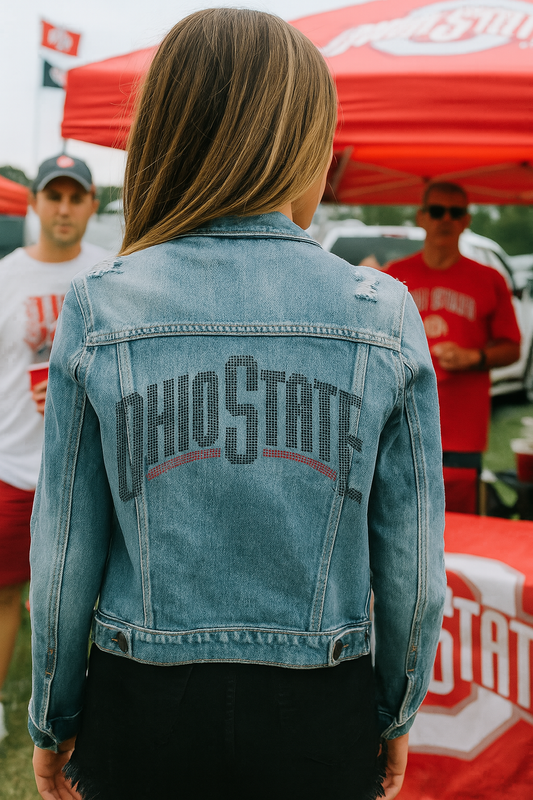 Licensed Game Day Jacket, Blue Denim, Ohio State Curve Black