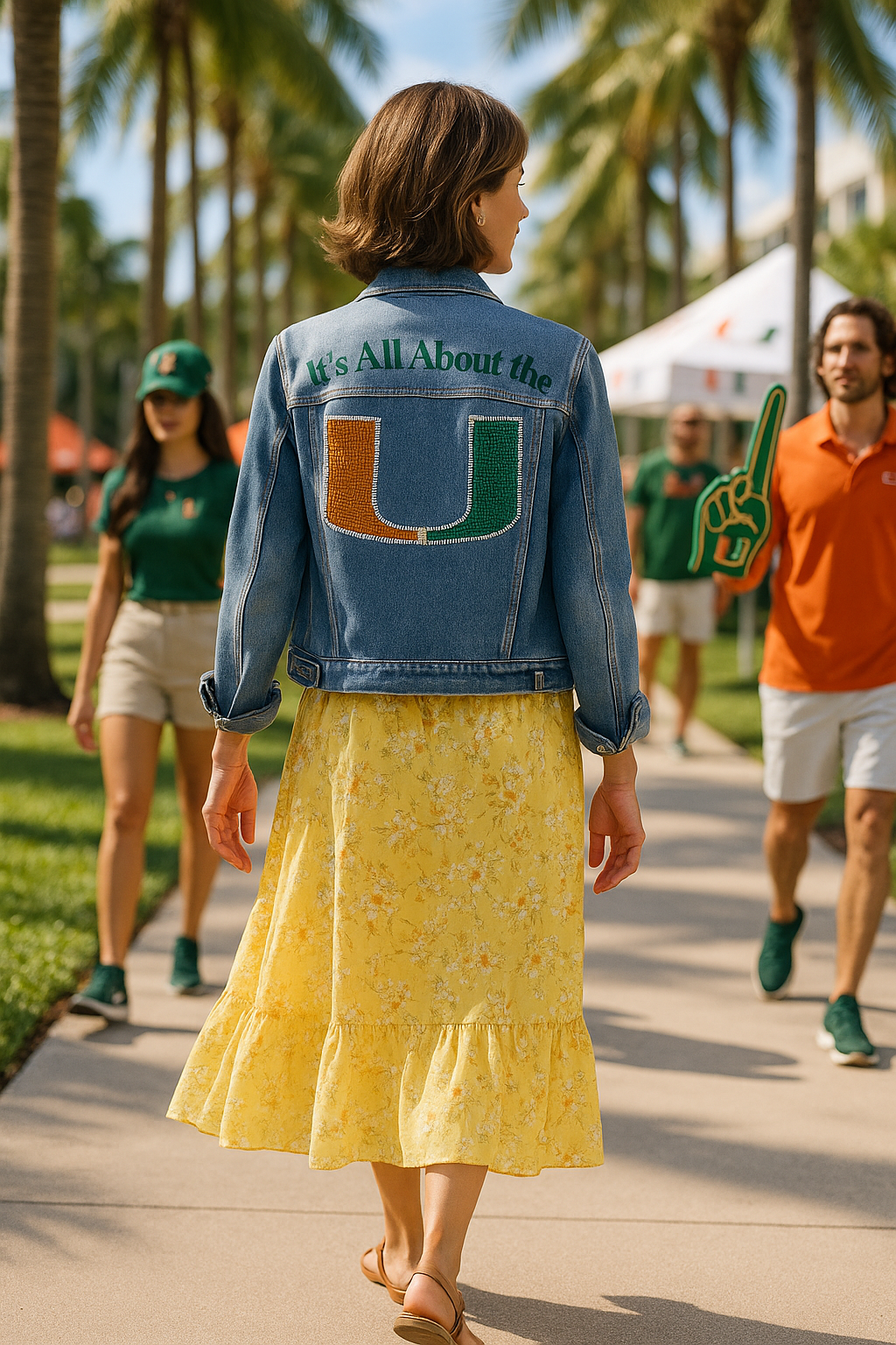 Licensed Game Day Denim Jacket, Medium Wash, University Of Miami All About The U
