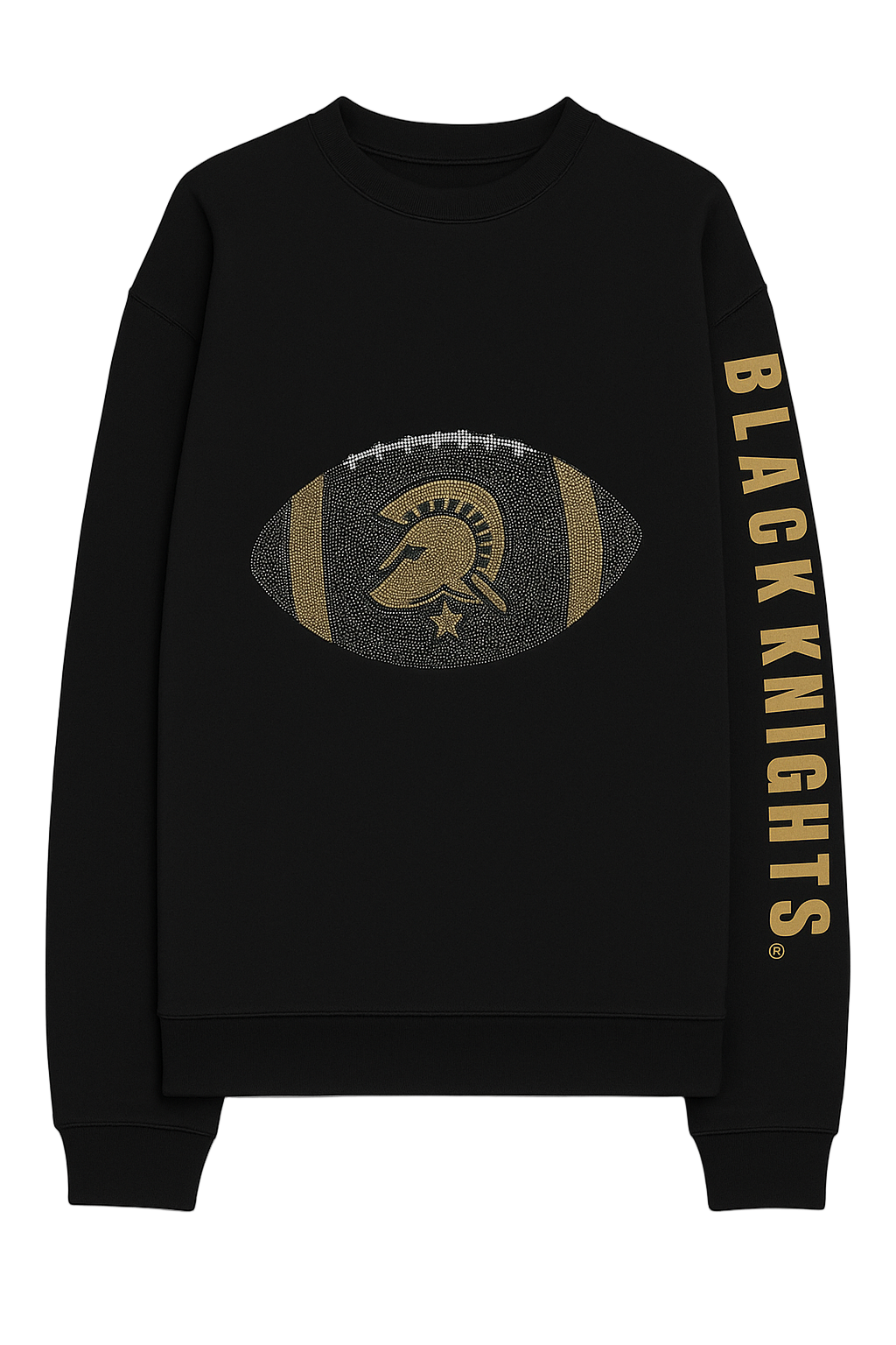 Licensed Game Day Sweatshirt, Crewneck Black, Army West Point Black Knights Football