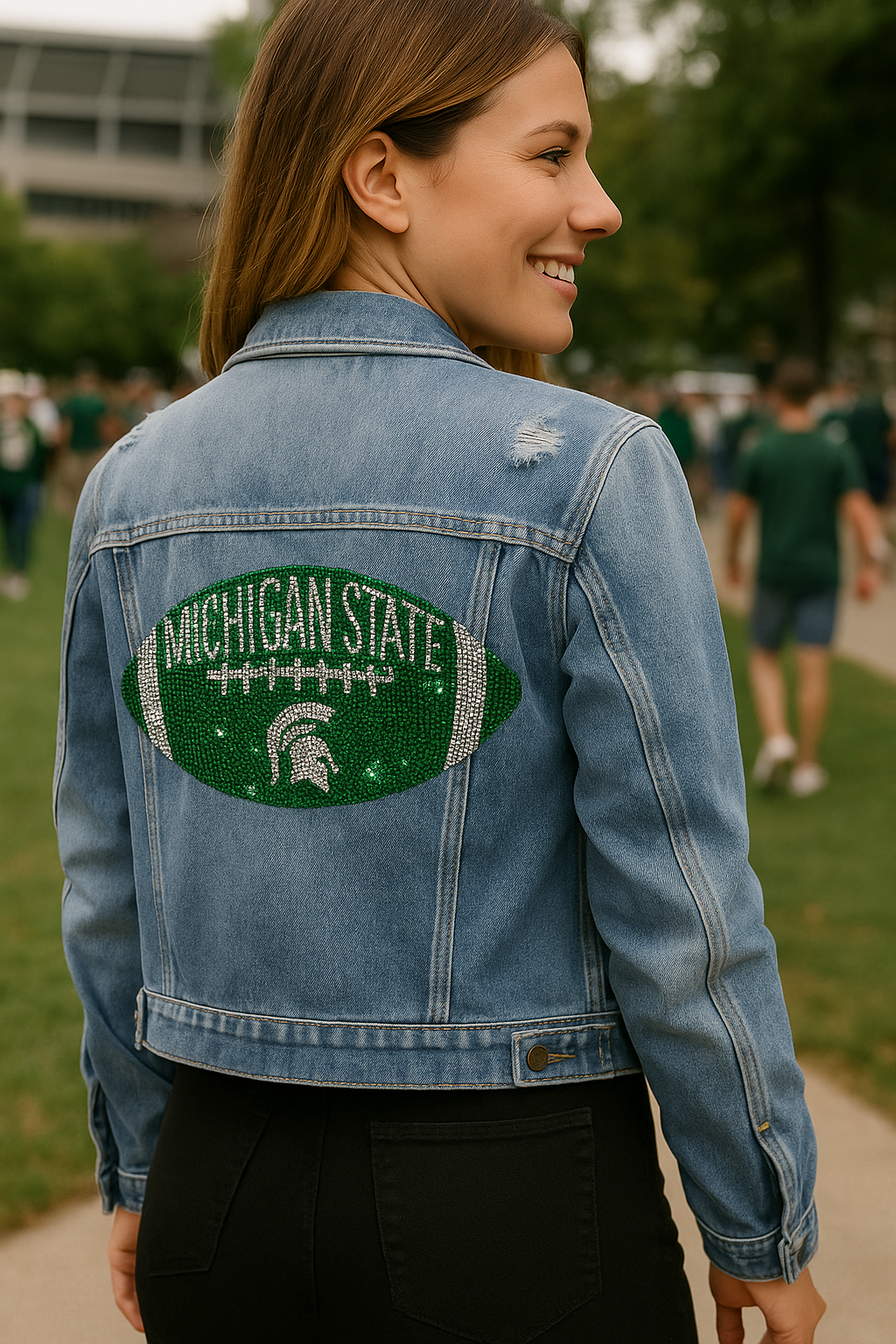 Licensed Game Day Jacket, Blue Denim, Michigan State Football
