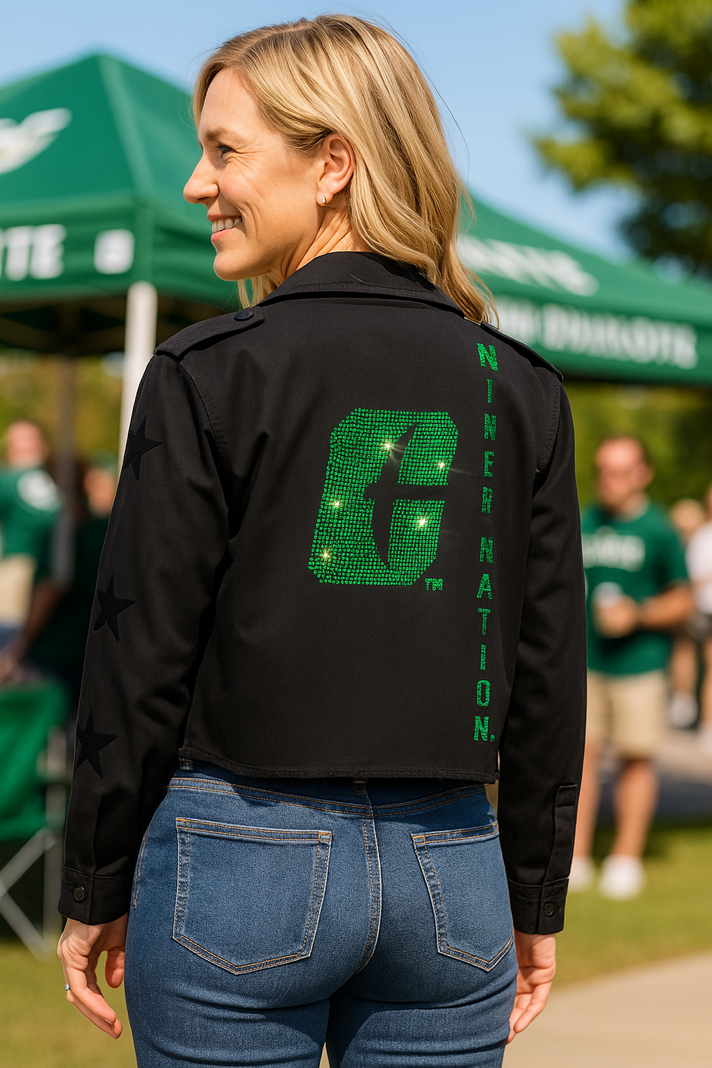 Licensed Game Day Shacket, Black, Univ of N Carolina Charlotte Large C Niner Nation