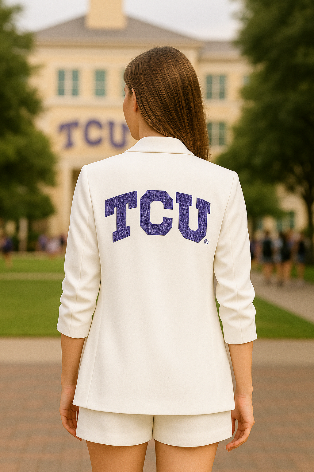 Licensed Game Day Blazer, White, TCU Crystal TCU