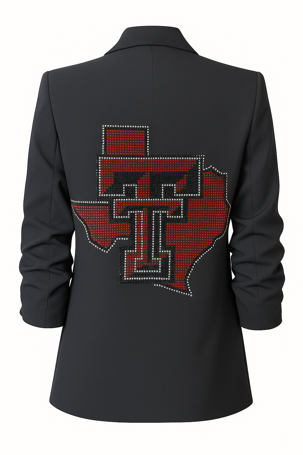 Licensed Game Day Blazer, Ruched Black, Texas Tech TT State Wreck Em Tech