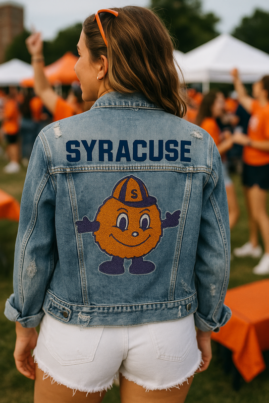 Licensed Game Day Jacket, Blue Denim, Syracuse Otto Orange