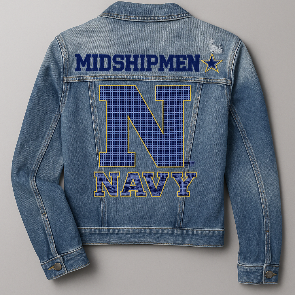 Licensed Game Day Jacket, Blue Denim, Naval Academy Midshipmen Navy N