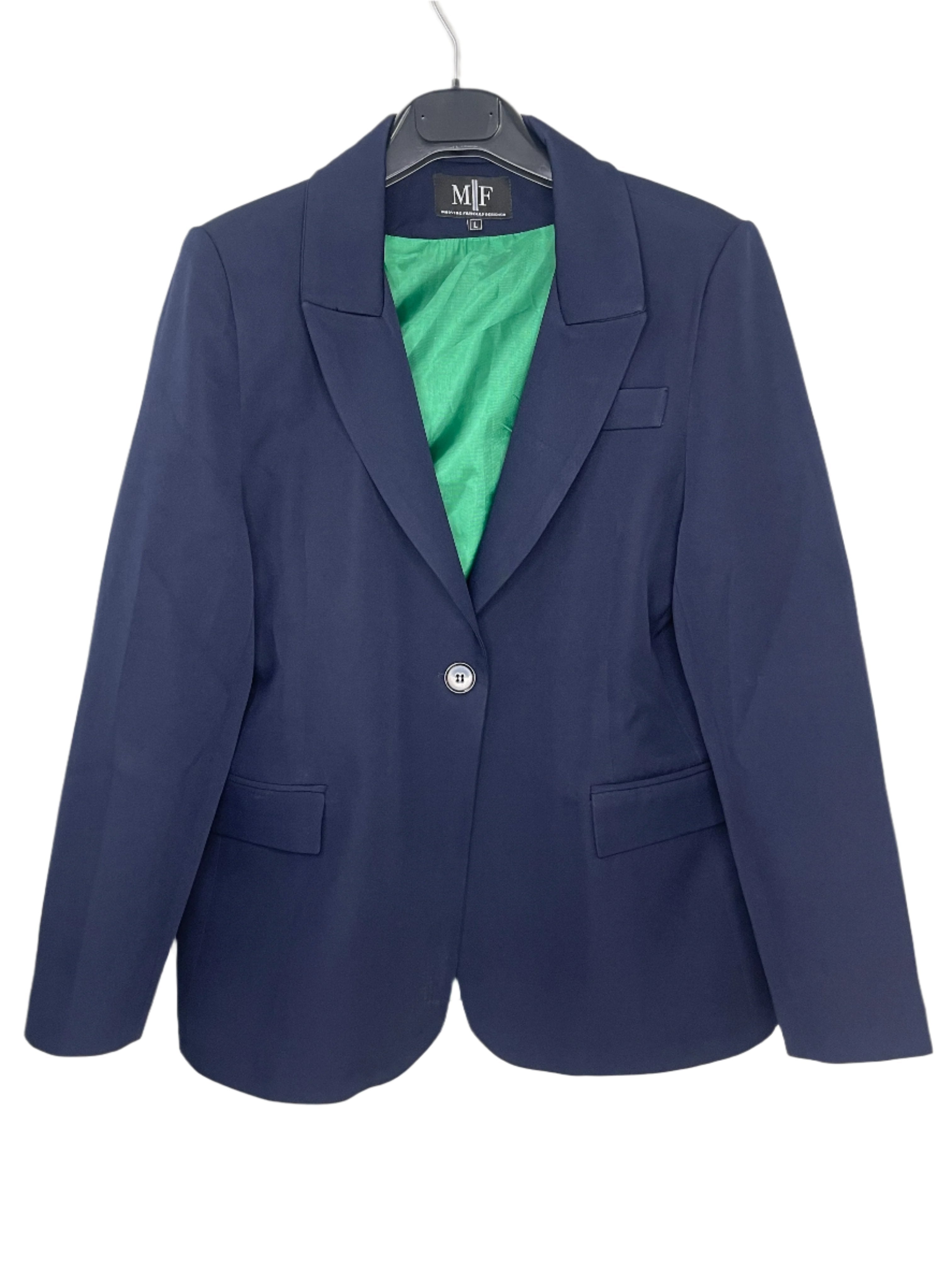 Rainbow Bolt Navy Blazer w/ Green Lining