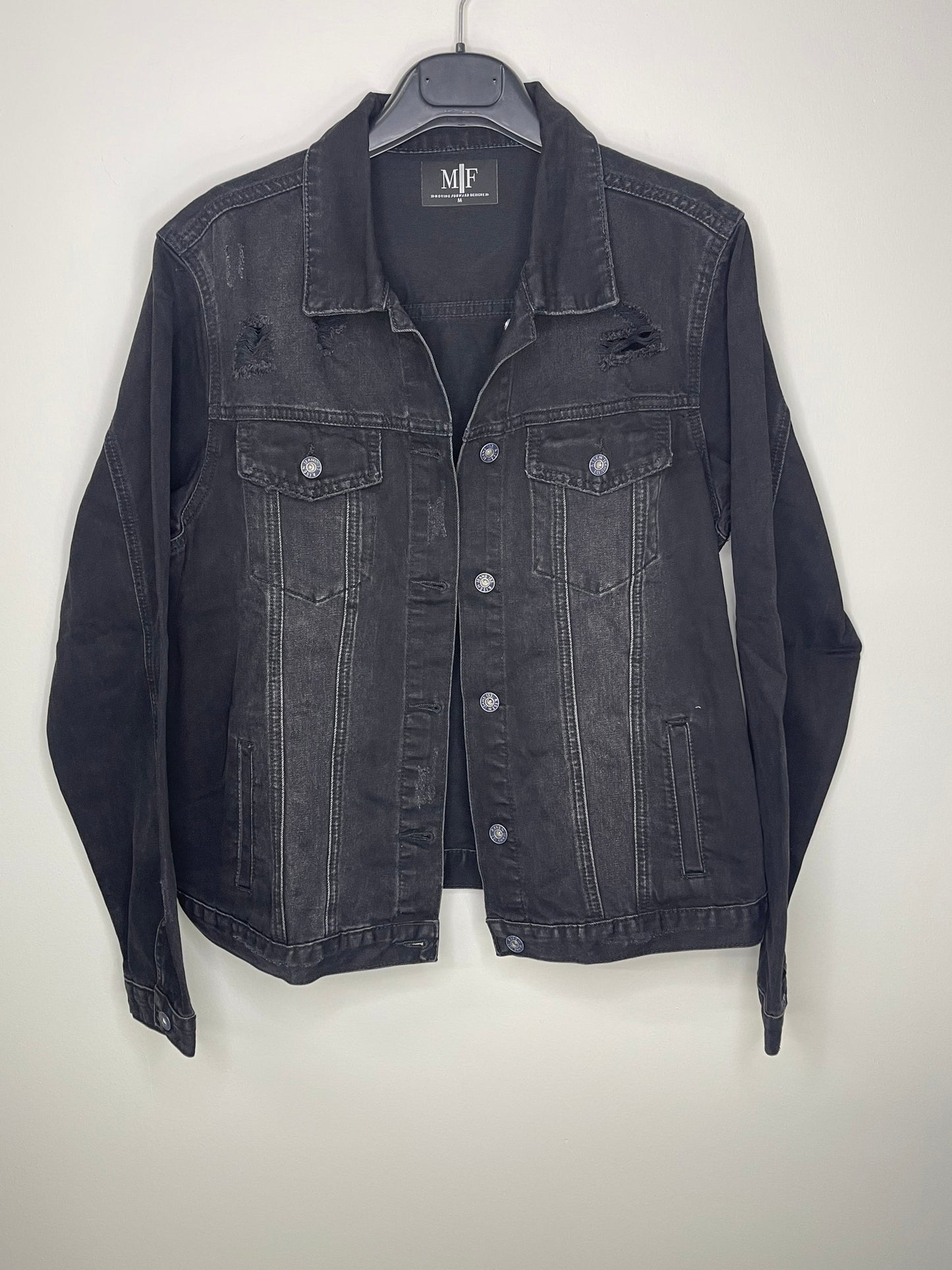 Jacket, Denim, Oversized, Black