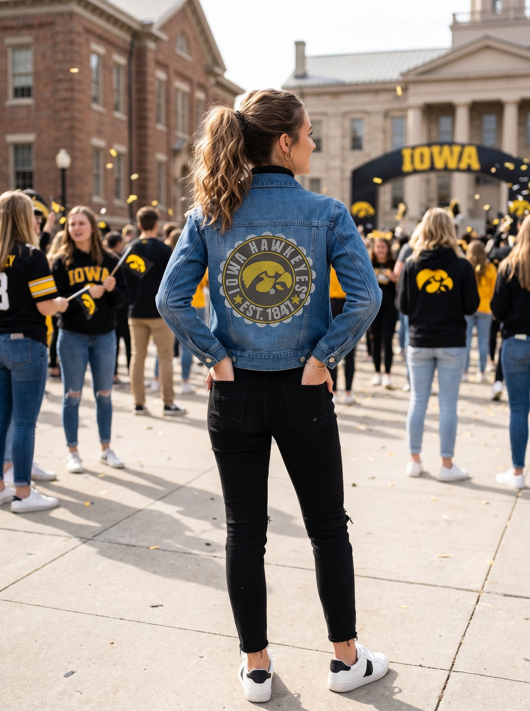 Univ of Iowa EST. 1841 Blue Denim Jacket