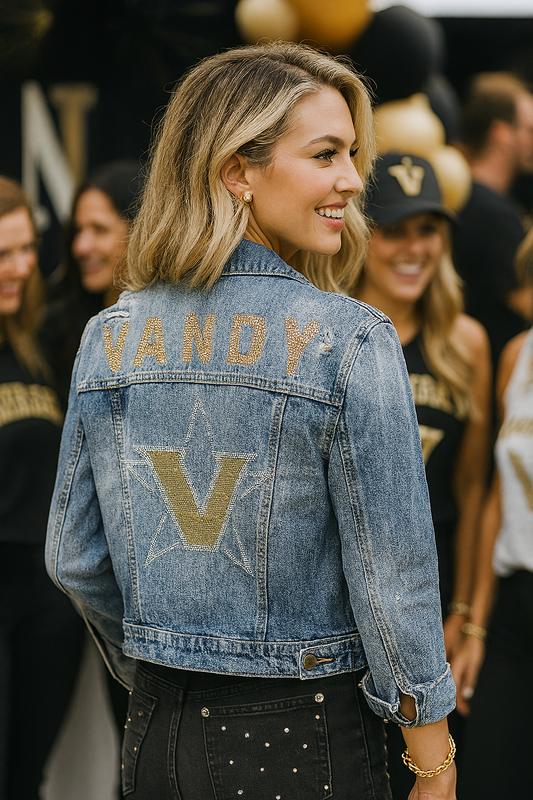 Licensed Game Day Jacket, Denim, Vanderbilt Vandy Star V