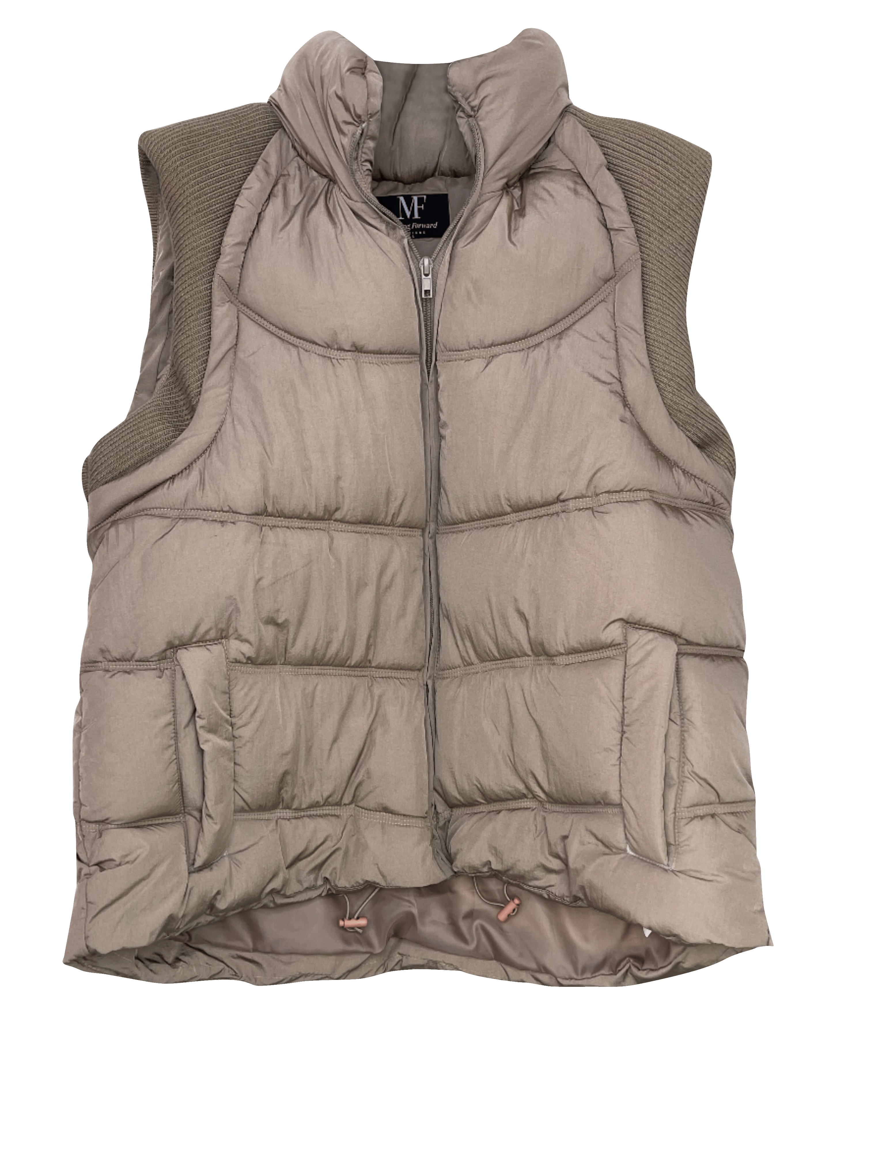 Silver Stars Tan Puffer Vest