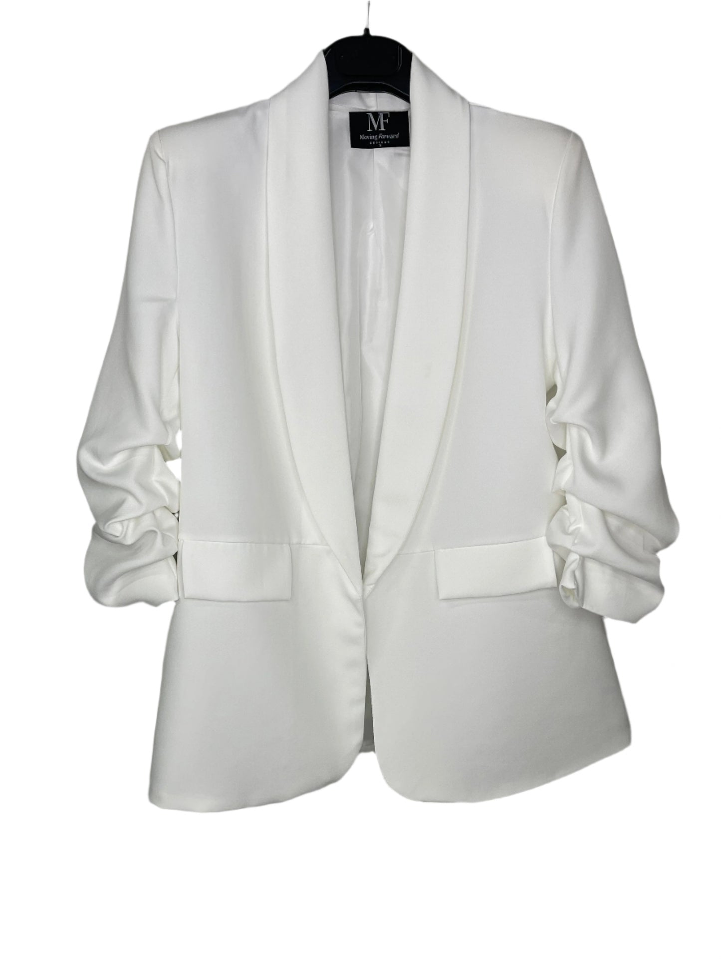 University Of Miami Sebastian White Ruched Sleeve Blazer