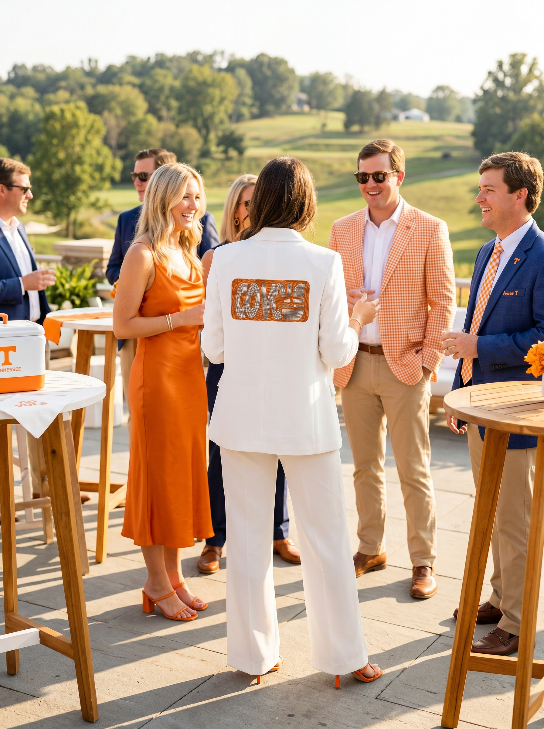 Tennessee Go Vols White Ruched Sleeve Blazer
