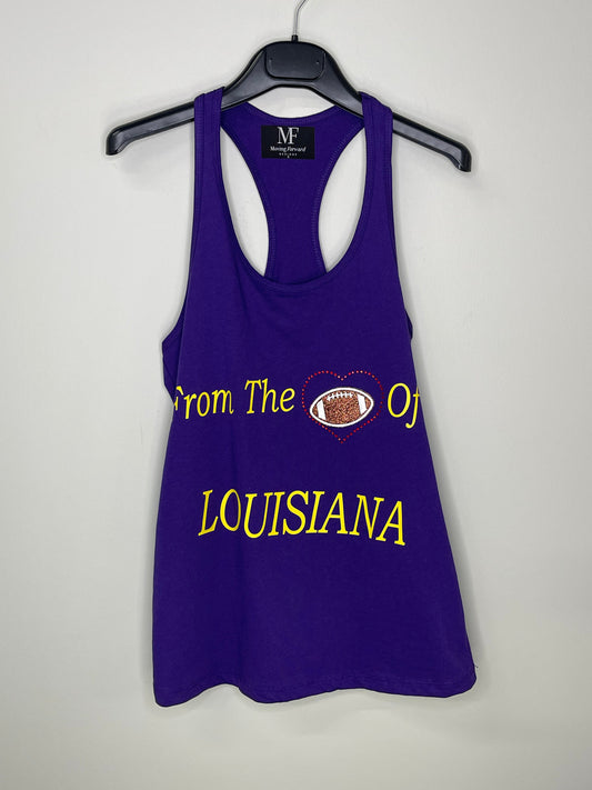 Game Day Tank, Racerback Purple, From the Heart of Louisiana