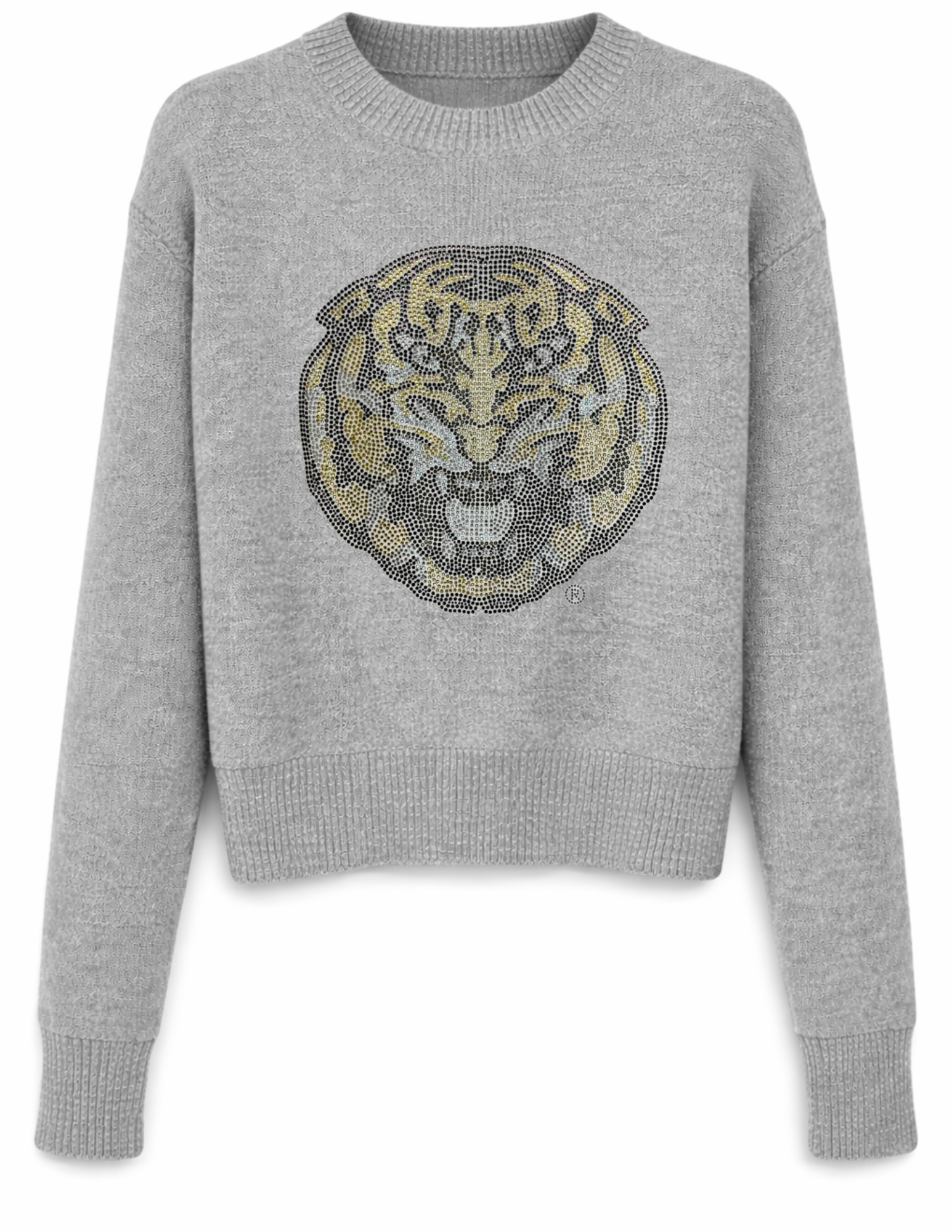 LSU Tiger Face Gray Crewneck Sweater