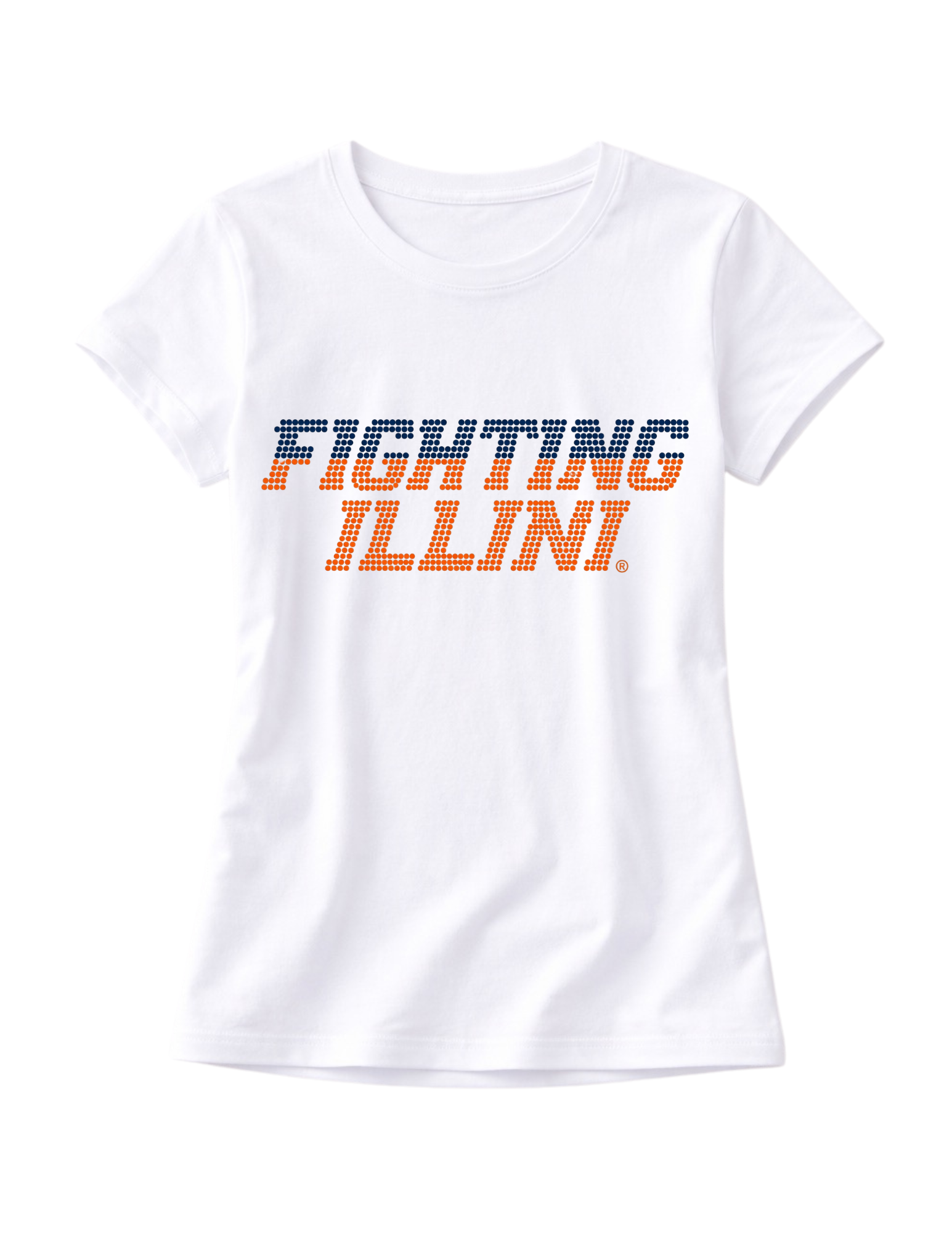 University of Illinois Fighting Illini White Crewneck Short Sleeve T-Shirt