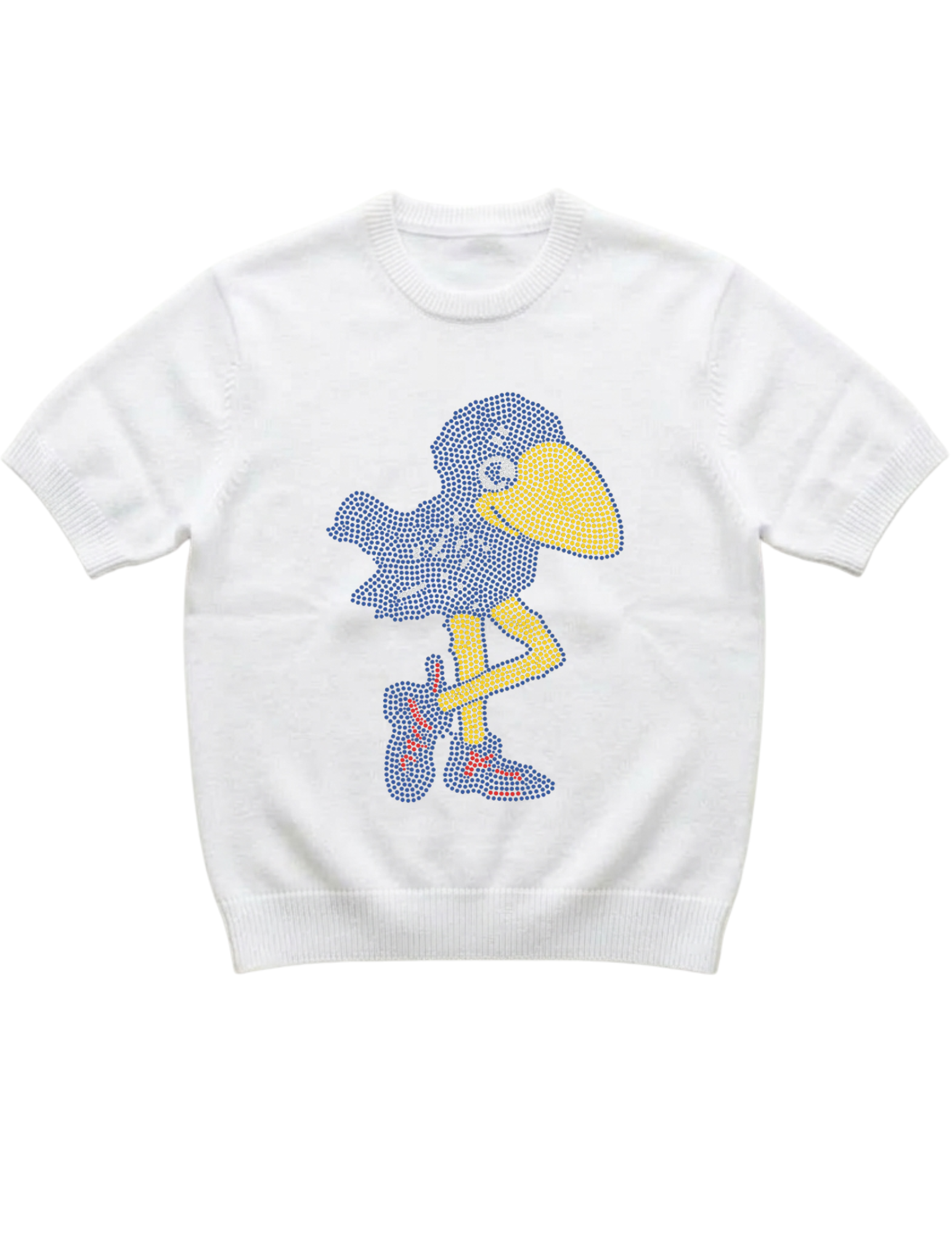University of Kansas Vintage Jayhawk White Crewneck Sweater