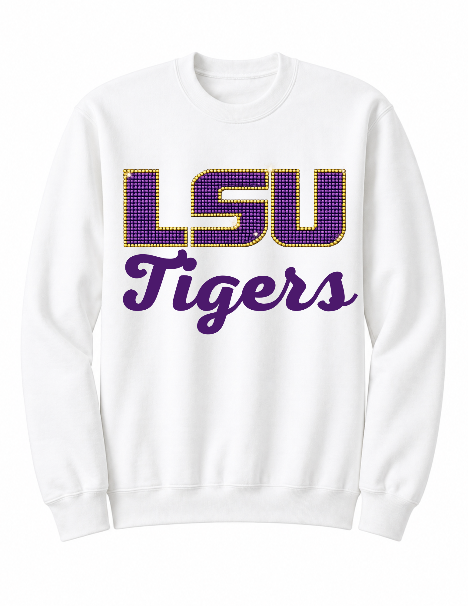LSU Tigers White Crewneck Sweatshirt