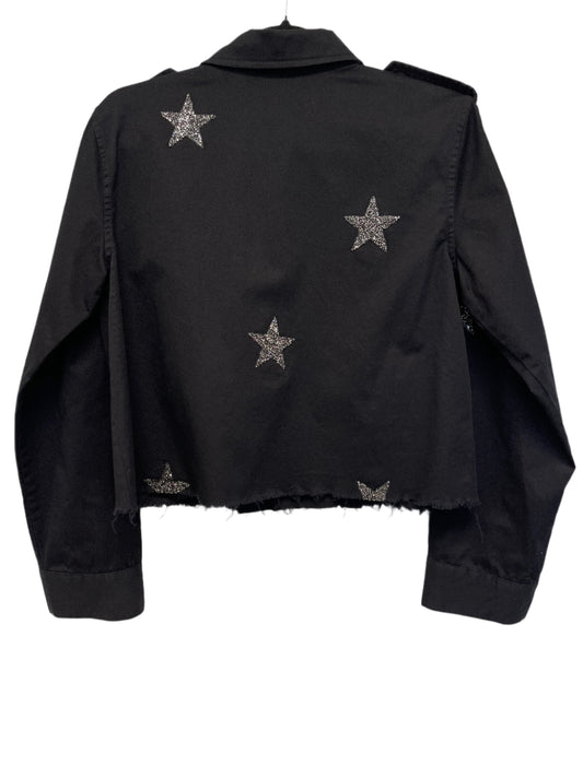 Shacket, Army Black Cropped, Gunmetal Stars