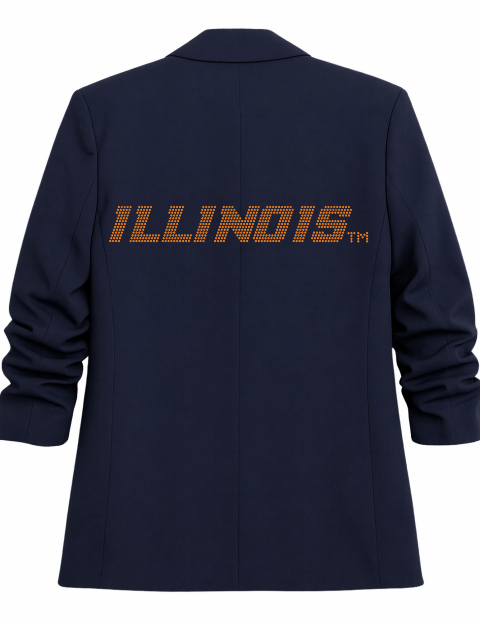 University of Illinois Navy Blue Ruched Sleeve Blazer
