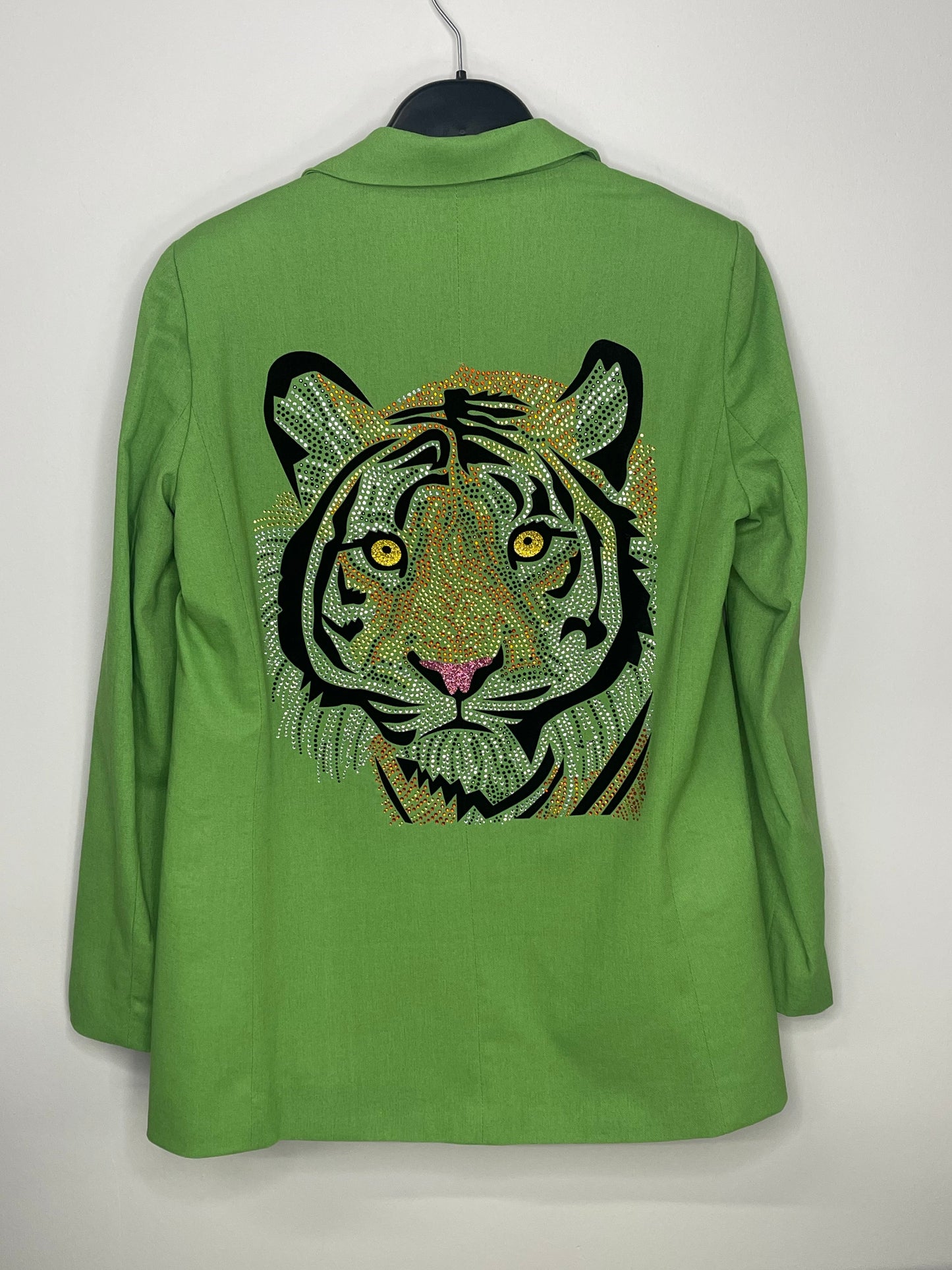Blazer, Linen Green, Tiger Face