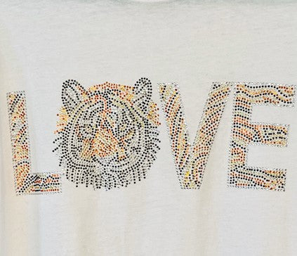T-Shirt, Long Sleeve White, Tiger Love