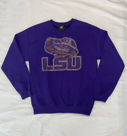 Game Day Sweatshirt, Crewneck Purple, LSU Tigers
