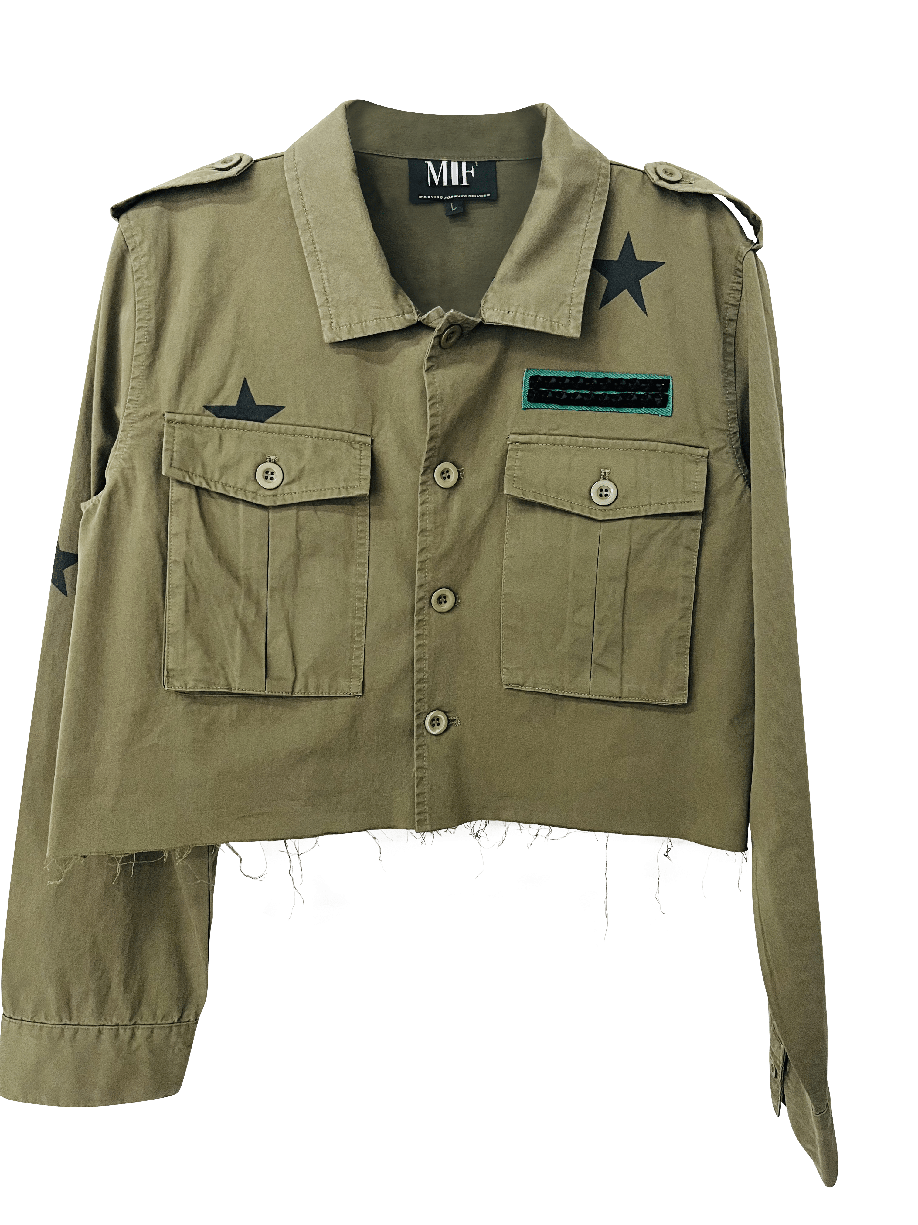 Gold Queen Bee Army Green Shacket